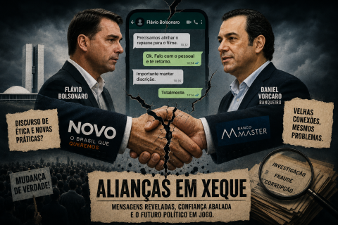 Crise na Direita: Mensagens entre Flávio Bolsonaro e Daniel Vorcaro Abalam Alianças e Colocam o Partido Novo em Xeque